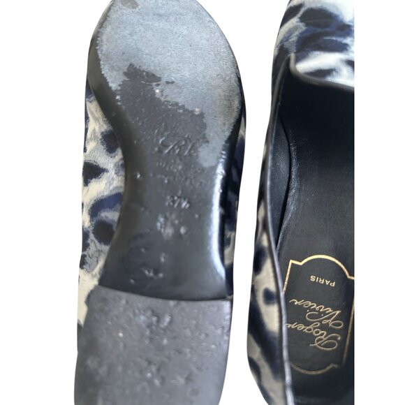 ROGER VIVIER Navy Blue Patterned Loafers Flats Size 37.5 - Picture 6 of 10